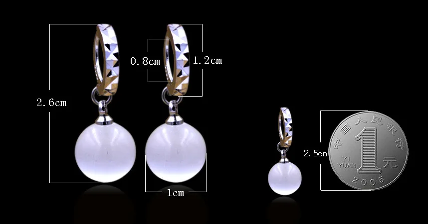 Женские серьги с белым опаловым покрытием из стерлингового серебра 925 пробы