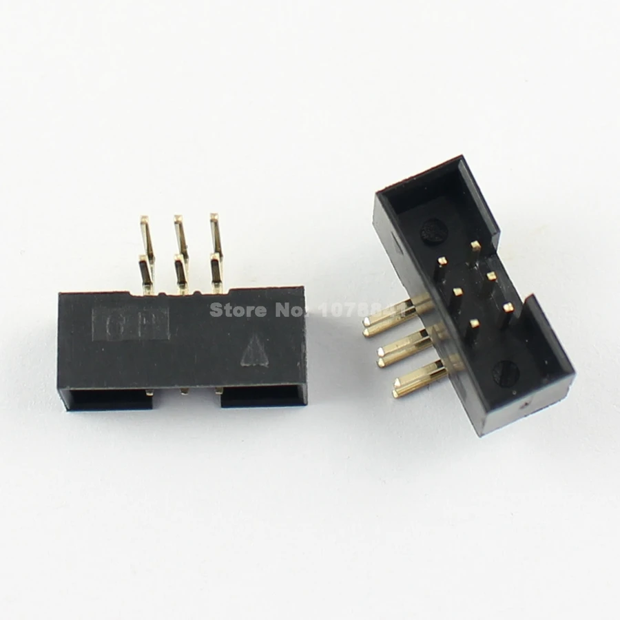 10 шт 2 мм 0 Шаг 2x3 Pin 6 правый угол &quotпапа&quot в кожух заголовка коробки IDC