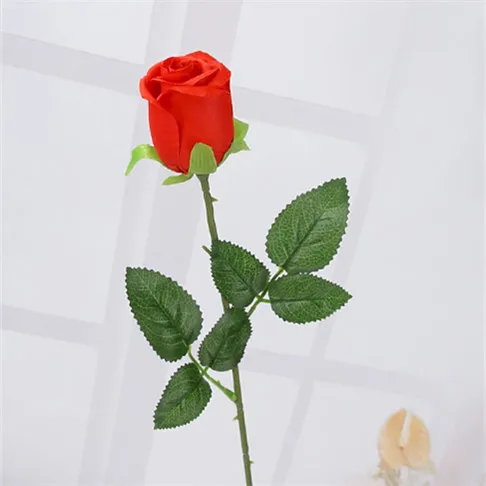 Red Желтая роза из искусственного шелка, цветы, декоративные цветы, украшение для дома или рождественской вечеринки, Свадебный декор - Цвет: Red