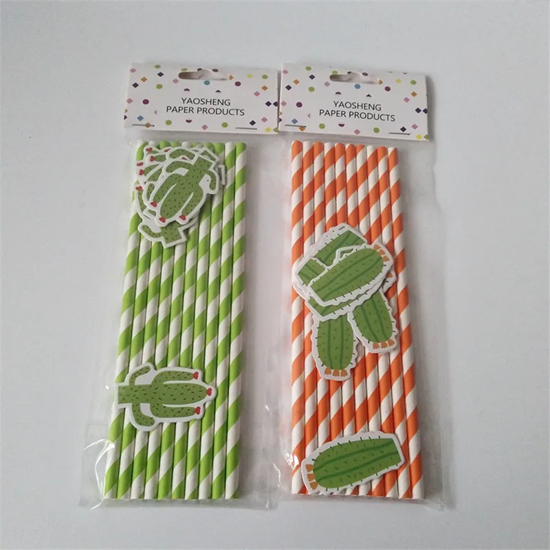 10 шт. зеленая бумага кактус соломенные джунгли Гавайские вечерние для питья