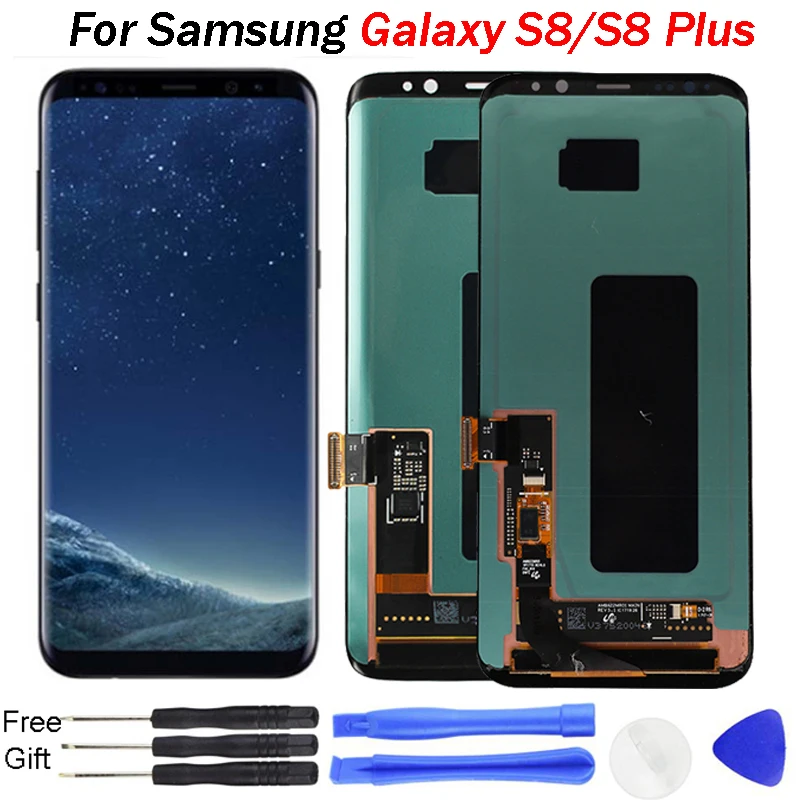 S8 G955 LCD для SAMSUNG G950 G950F Замена Galaxy Plus дигитайзер сенсорный экран сборка | Мобильные