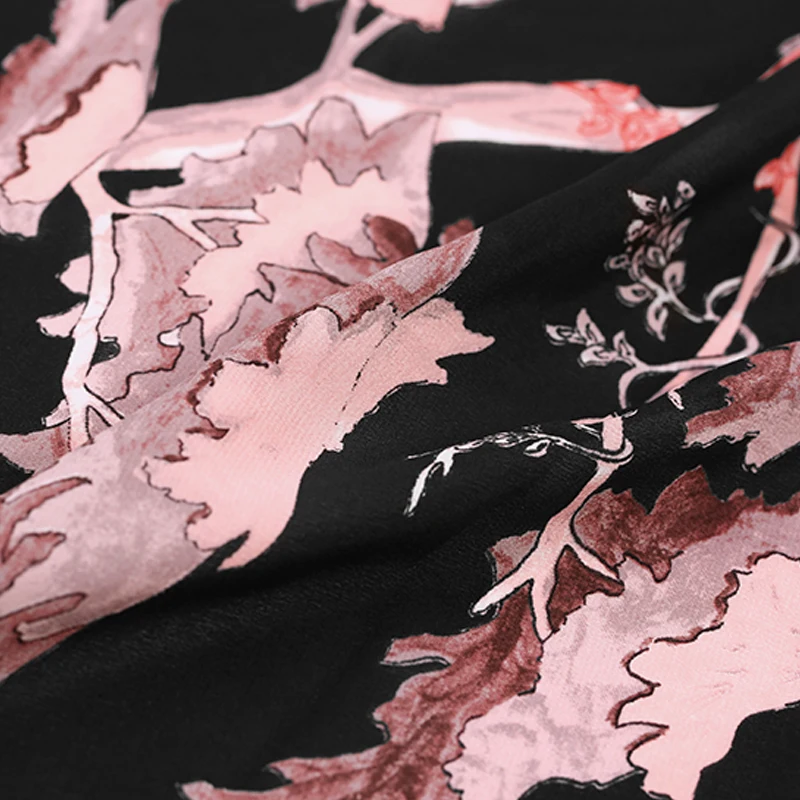 Welcome pine printing silk crepe de chine fabric summer clothing chinese wholesale cloth | Дом и сад