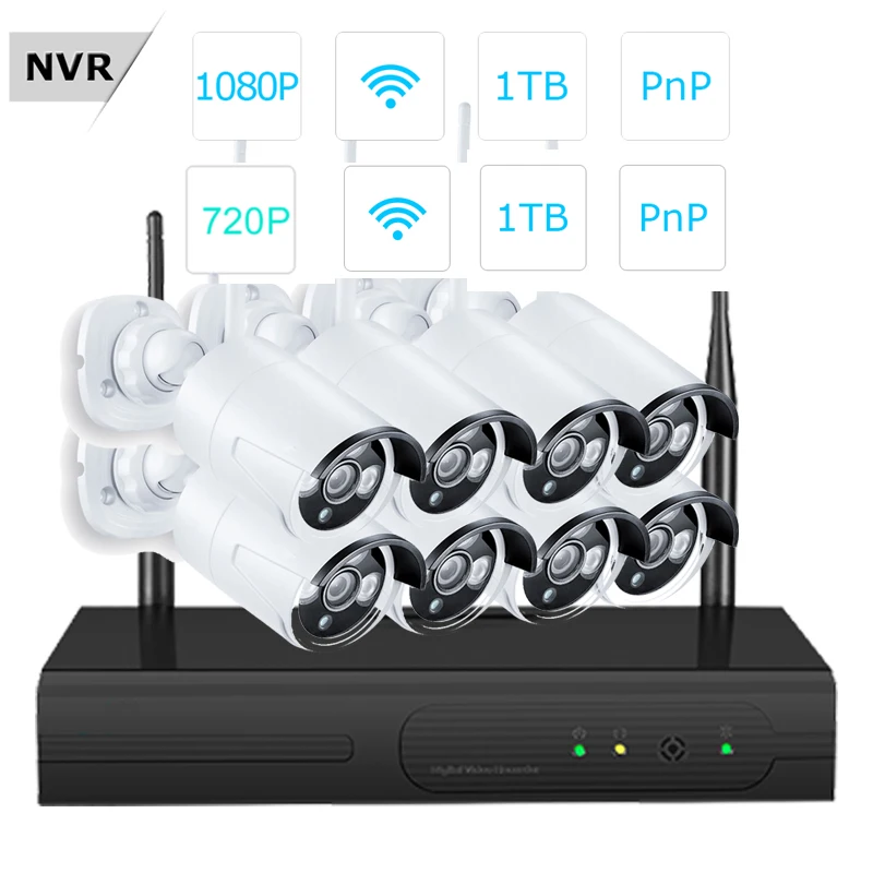 Intenergical CCTV камера системы Wifi 720 P/1080 P NVR комплект 8CH IP Аудио запись наружного ночного