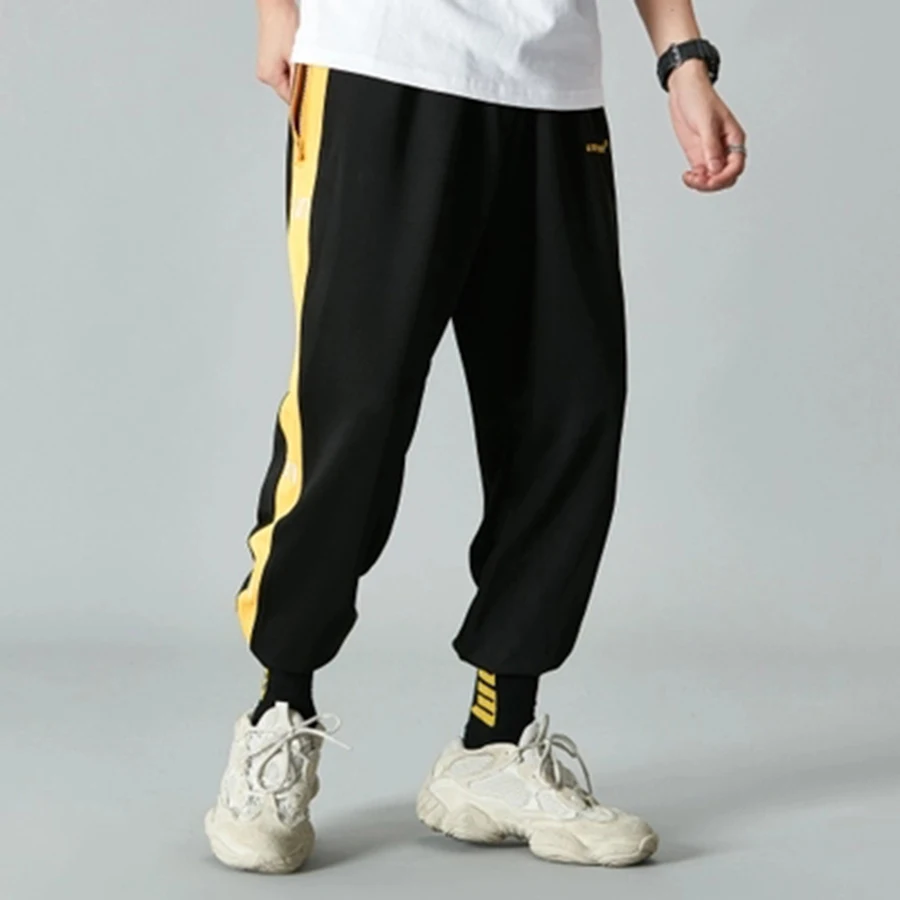 Jogger шаровары полосатые брюки мужские хлопковые спортивные тренировочные хип хоп