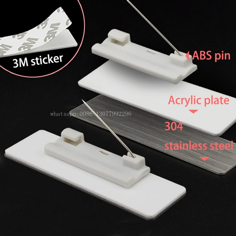 Металлический именной значок на заказ держатель 70*20 мм с лазерной идентификацией