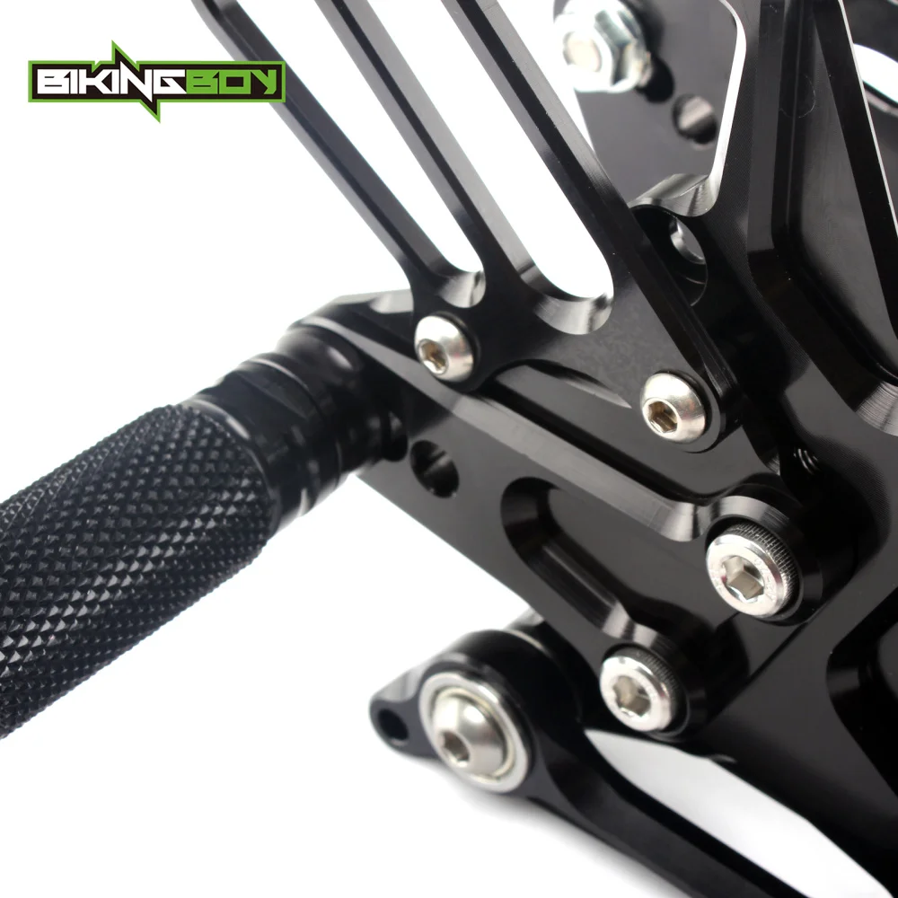 

BIKINGBOY Rearsets Rear Sets Footpegs Footrests For Kawasaki ZX10R ZX-10R Ninja 2011 2012 2013 2014 2015 18 Adjustable Positions