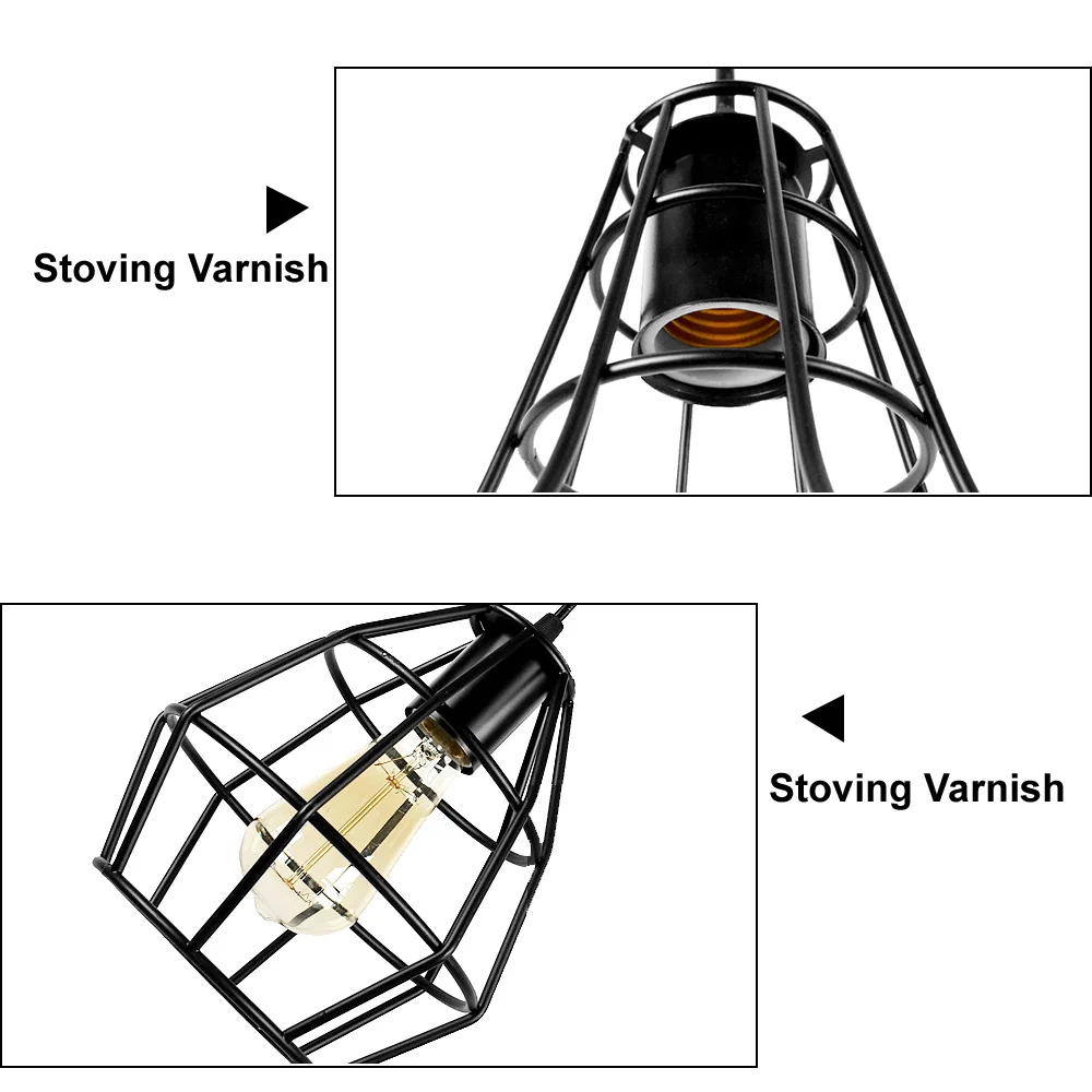 Винтажная Подвесная лампа современный подвесной светильник черная железная