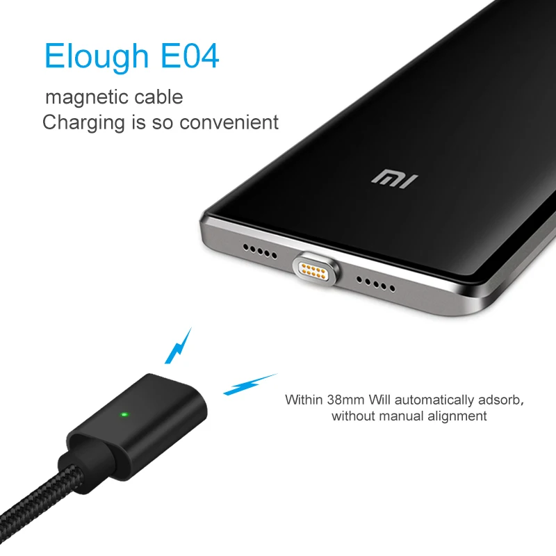 Elough E04 Micro USB Магнитный зарядный кабель для передачи данных для huawei Android кабель usb Micro кабель Магнитный зарядный провод плетеный