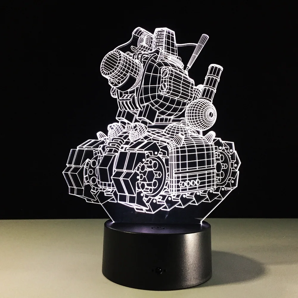 Бесплатная доставка 3D машина бак Lampara LED ночник лампа мультфильм новинка 7 видов