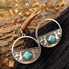 Античные серебряные золотые круглые висячие серьги с камнями для женщин женские этические Свадебные украшения ювелирные изделия аксессуары