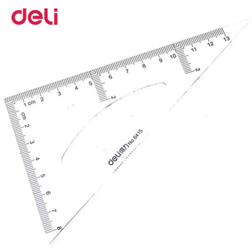 Пластиковая треугольная линейка Deli набор канцелярских принадлежностей в стиле