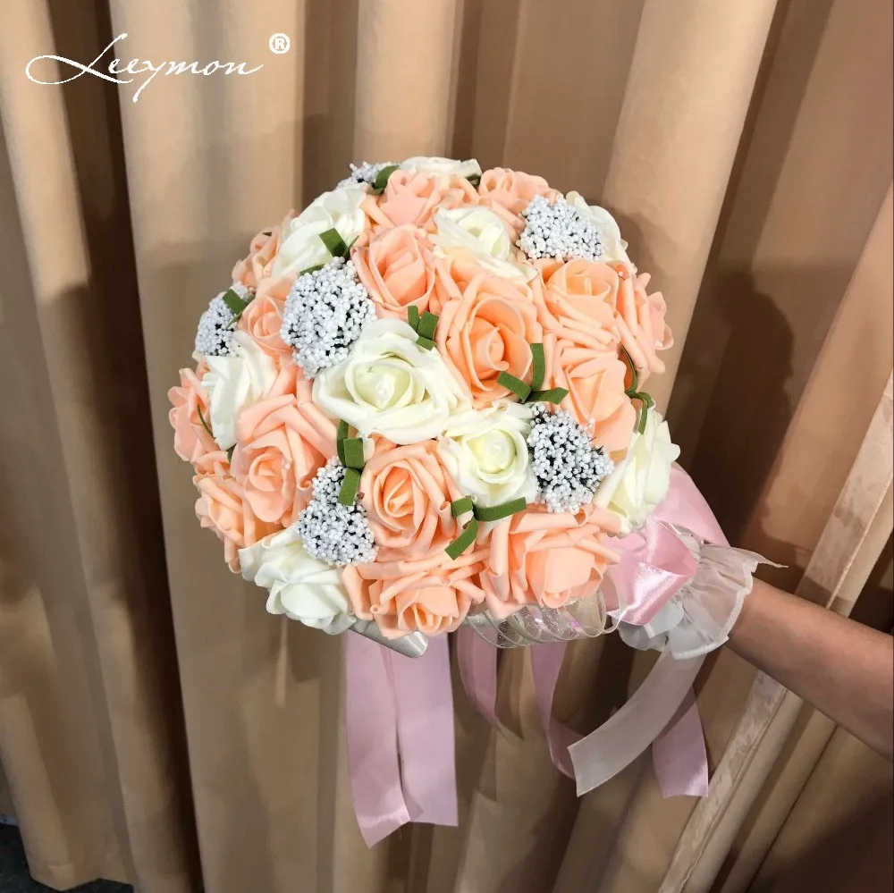 5 цветов Зеленая мята Искусственные Свадебные цветы букеты невесты 2019