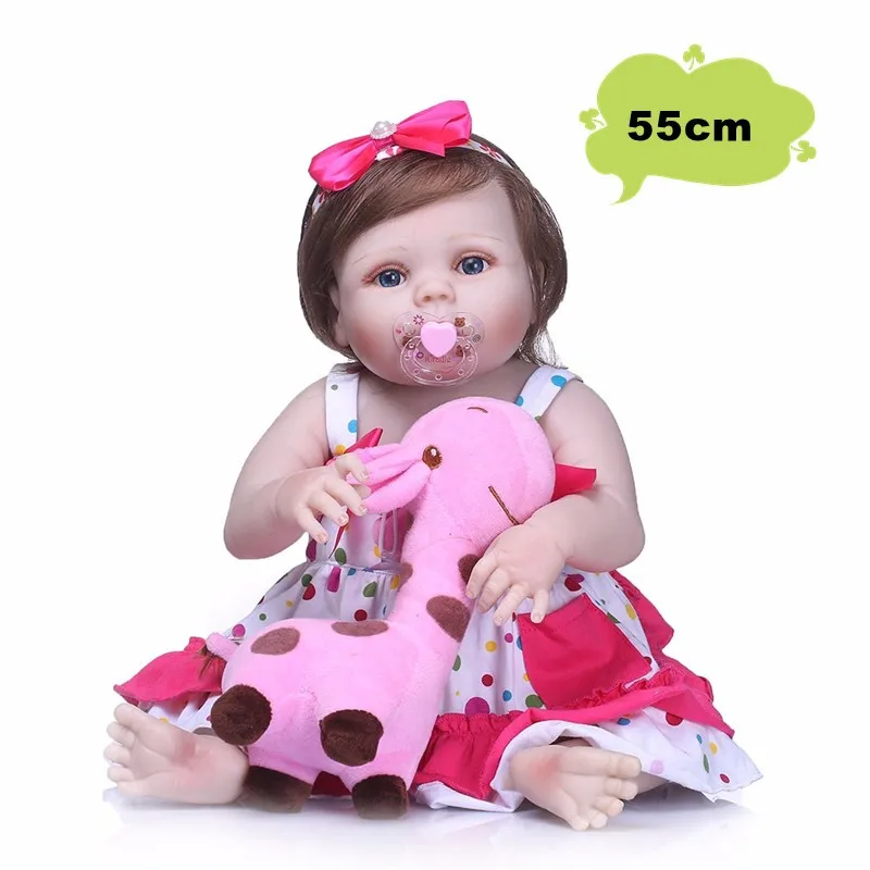 Синий NPK Bebe Reborn полный корпус силиконовая кукла Reborn Baby Кукла Реалистичная Boneca Reborn игрушка для ванны подарок на день рождения для детей - Цвет: Синий