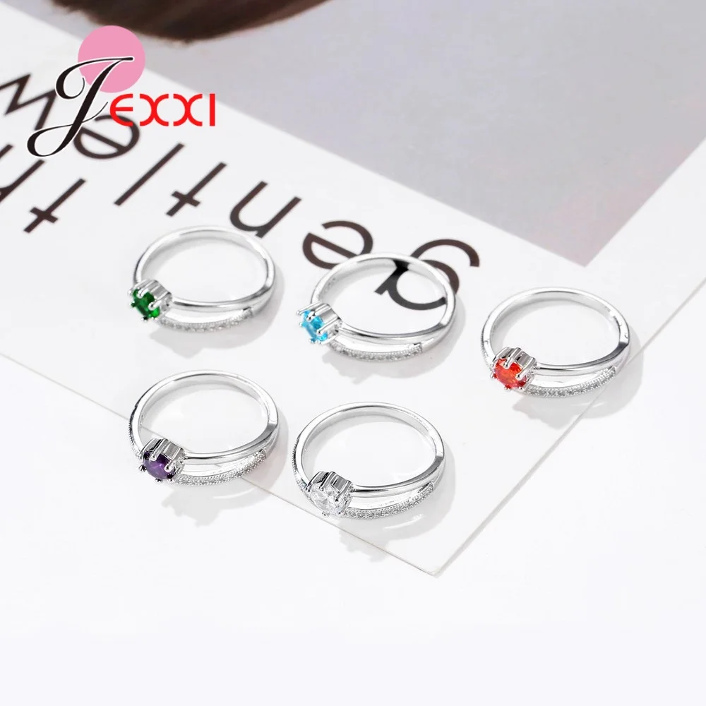 

Latest Design Crystal Female Accessory Luxury 925 Sterling Silver Promise Rings For Women Girl Wedding Party Drop Shipping