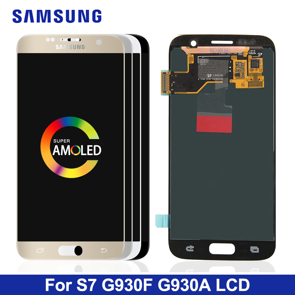 5,1 ''для samsung Galaxy S7 G930F G930A G930V ЖК-дисплей сенсорный экран дигитайзер с рамкой для samsung S7 дисплей