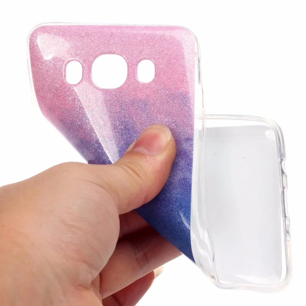 Slim Soft TPU Case For Samsung Galaxy ( J5 2016 ) J510 J510F Bling Glitter Powder Gradient Silicone Back Skin Cover Phone Cases |