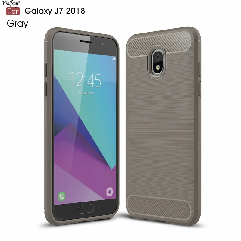 Wolfsay антидетонационных чехол для samsung Galaxy J7 2018 Чехол Мягкий ТПУ матовый J737 бизнес