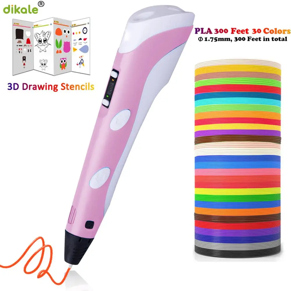 Set 3d Drawing Pen With 3 M 30 Colors Filament For Kids Birthday Gift