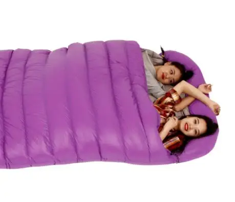 2 Person CS108 Couple Ultralight Camping Spring Sleeping Bag Winter Autumn Envelope Duck Down Filling With 2colors | Спорт и