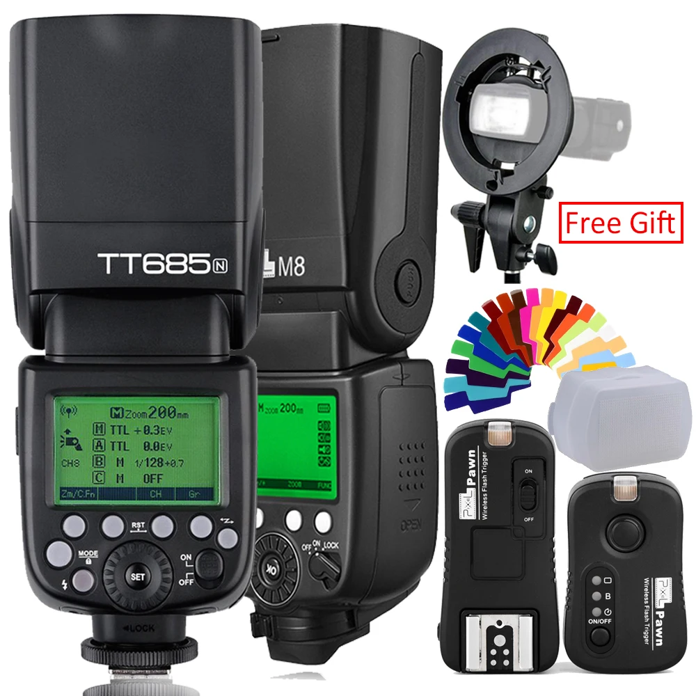 Godox TT685C Вспышка TTL HSS вспышка для камеры speedlite + X1T N триггер или пиксель M8 2 4G Wireles