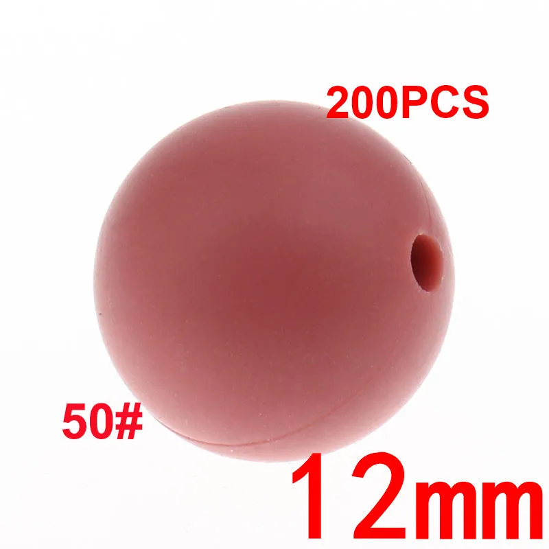 50 Maroon 200 шт Круглые 12 мм Силиконовые Бусины прорезыватель Bpa бесплатно детские стоматологические ожерелья Аксессуары крепления для укачивания, успокаивающего приспособления цепочка ручная работа - Цвет: 50 Maroon