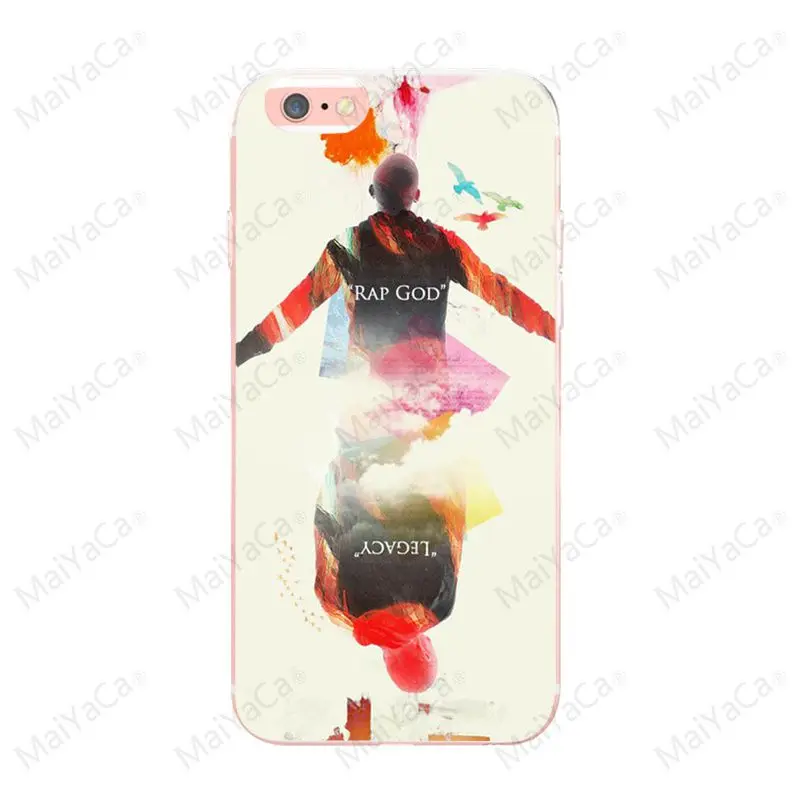 Eminem rap god for iphone X XS XR XSMax coque case TPU Transparent For 5 5s SE 6 6sPlus 7 8plus 12 mini 12proMax | Мобильные