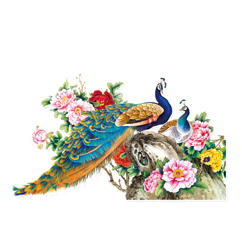YJZT 17*10CM Coolest Colored Peacock Decor Car Sticker Graphic Accessories Personalized 11A0007 | Автомобили и мотоциклы