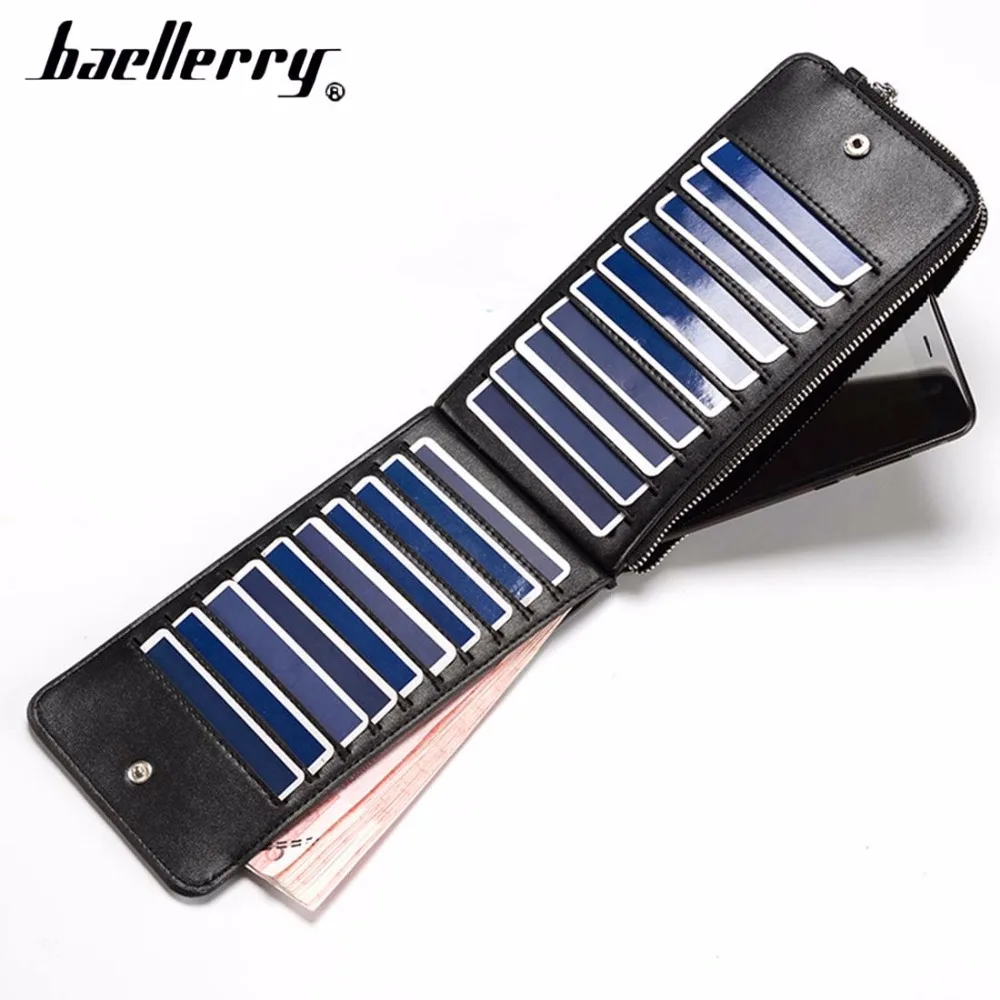 Baellerry мужские кожаные кошельки крокодиловый узор натуральная кожа кошелек для