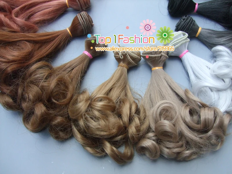 Искусственные волосы для наращивания 15*100 см естественные цвета кукол BJD опт