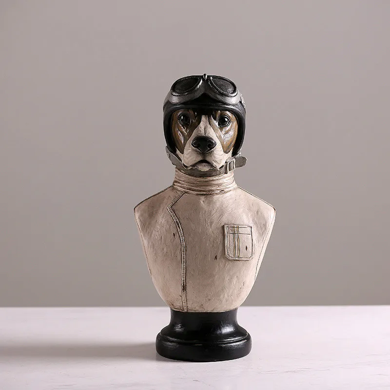 2017 Новый европейский стиль старых собак может бюст украшение из смолы голова