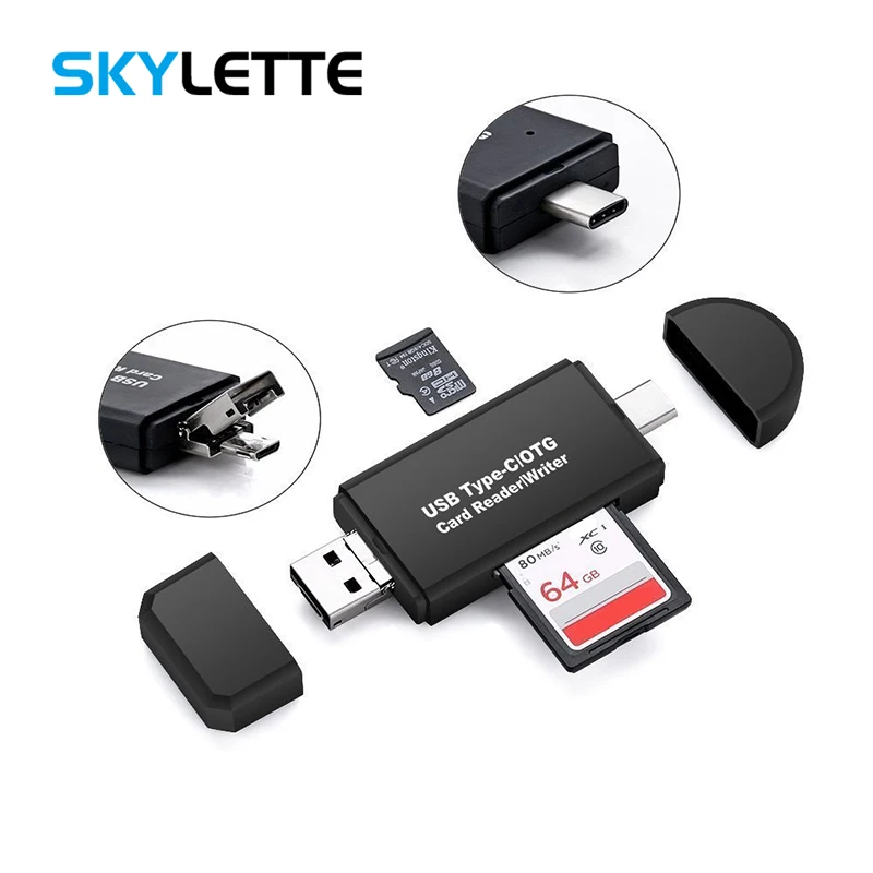 3 в 1 USB Type C Micro кардридер 2 0 Универсальная TF/SD карта памяти OTG ридер для Xiaomi 6 GALAXY S8