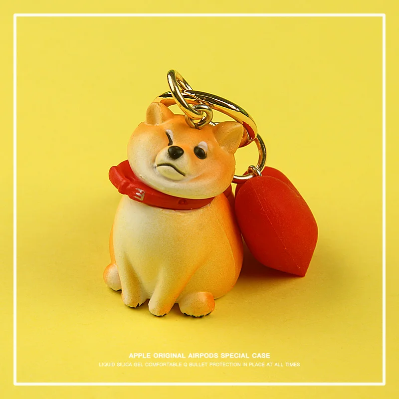 Чехол для AirPods с милой собакой кожухи головных телефонов для Apple Airpods 2 забавные аксессуары защитный чехол с брелоком