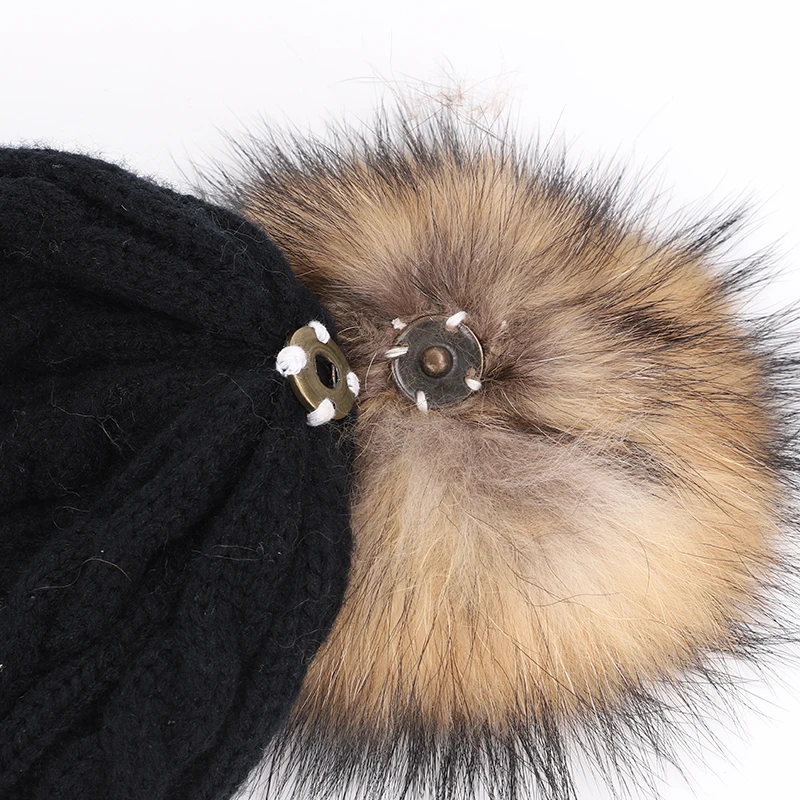 Зимние вязаные хлопковые шапки для девочек облегающая шапка теплые детские