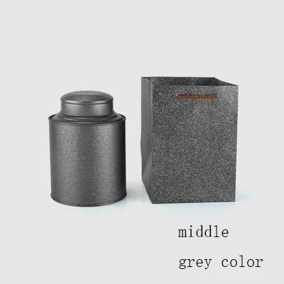 middle grey 1pc New tea box large can sealed tea canister jar for tie guan yin/puer/da hong pao moisture-proof empty tea cans - Цвет: middle grey 1pc