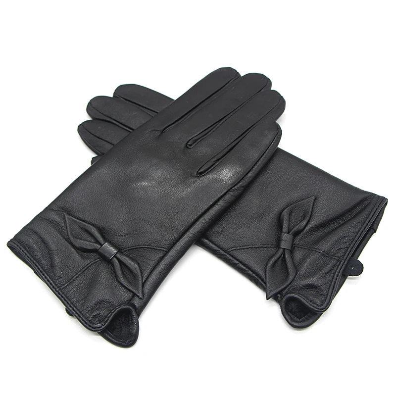 

High Quality Leather Sheepskin Gloves Warm Autumn and Winter Women's Leather Gloves New Fashion Sheepskin Gloves ST18-04
