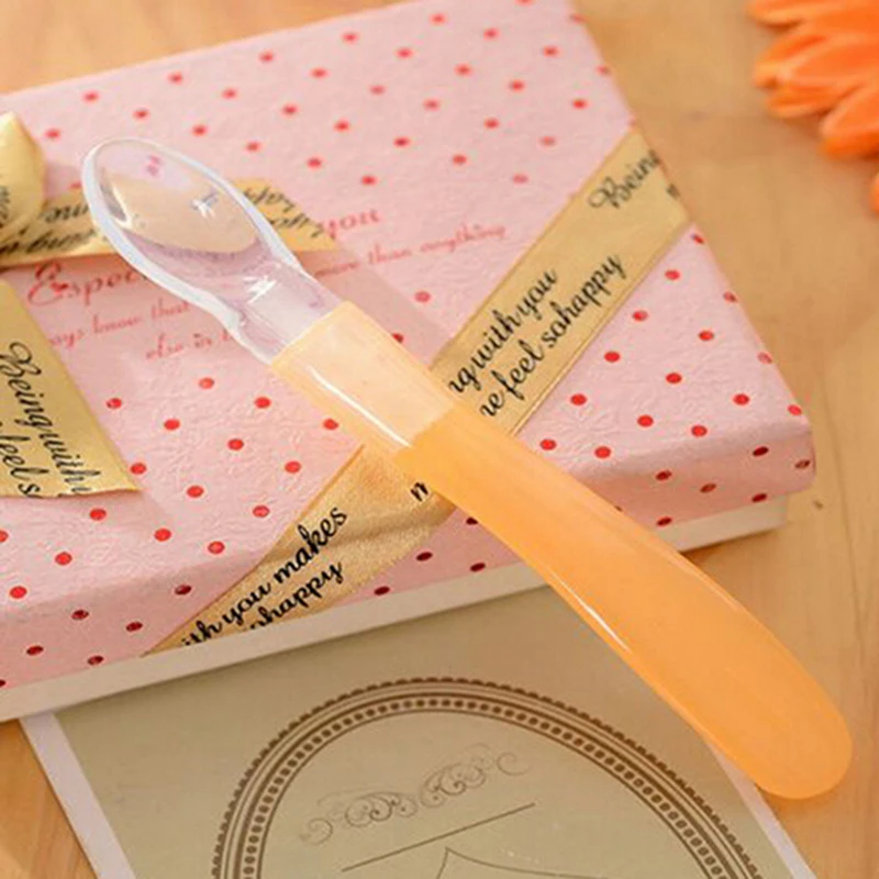 1 шт. Новая мягкая силиконовая детская ложка для кормления младенцев столовые