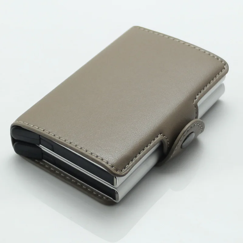 DIENQI банковский держатель для кредитных карт женский мини Тонкий Rfid кошелек Визитница id карта защита кредитница Обложка для паспорта Украина - Цвет: Grey