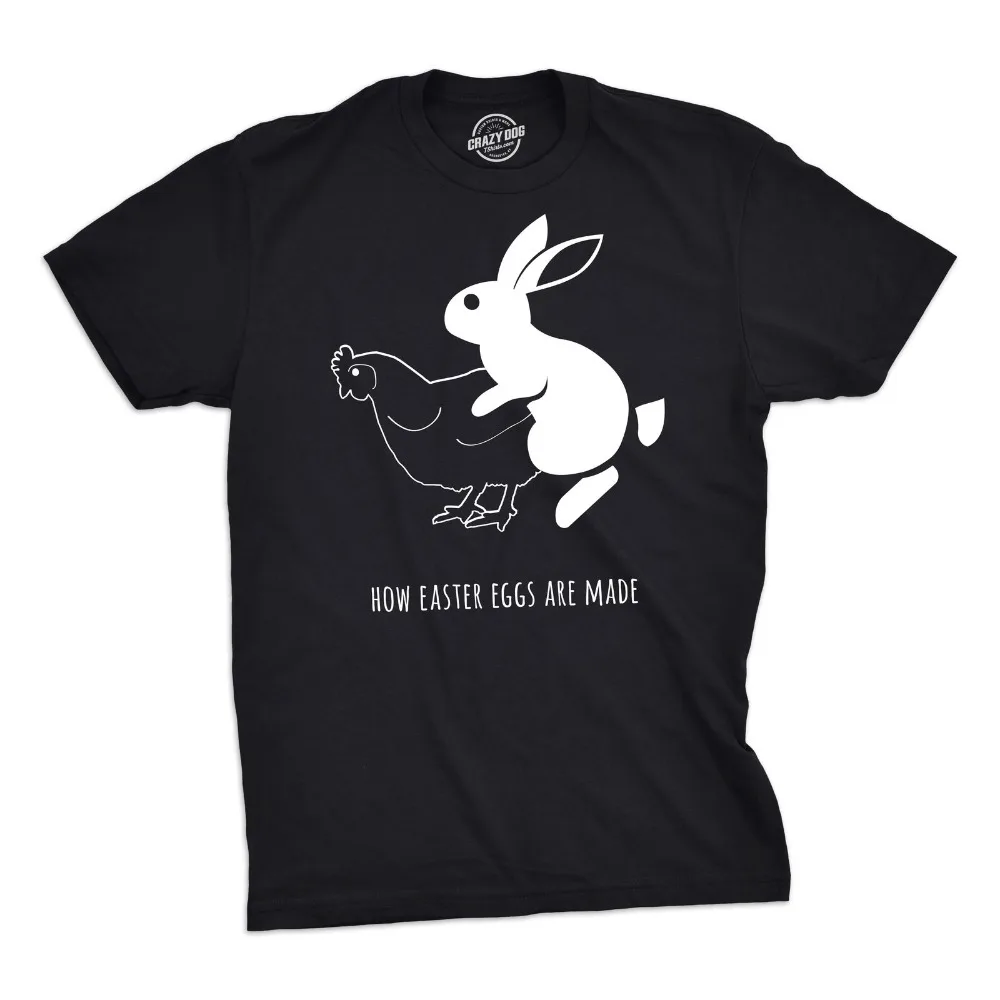 Men How Easter Eggs Are Made T Shirt Funny Bunny Chicken Tee for Guys 2019 Fashion O-Neck Homme Create | Мужская одежда