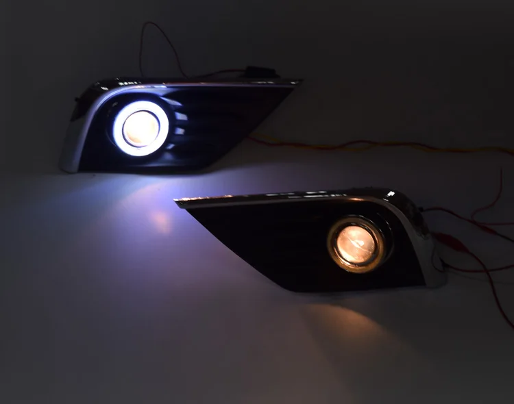 QINYI инновационный COB angel eye Светодиодный дневной ходовой светильник DRL+ галогенный противотуманный светильник+ объектив проектора для Nissan teana altima