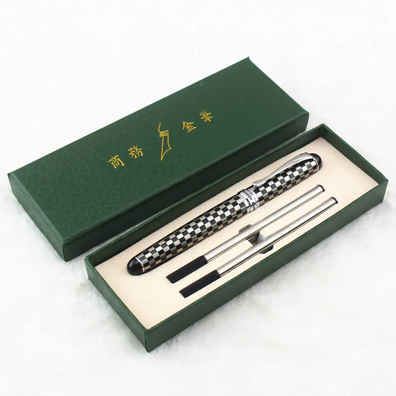 Jinhao-Bolígrafo de acero inoxidable 750 Rollerball, tinta negra de 0,7mm, relleno de Clip plateado, con caja, 12 colores A elegir, nuevo