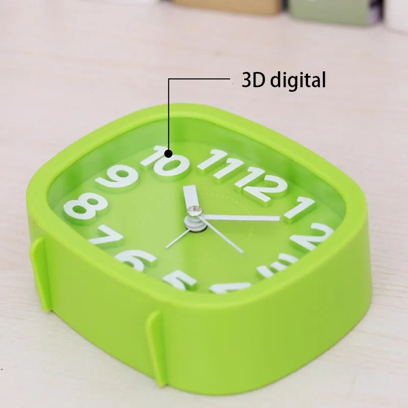 Короткие будильники ABS пластик сплошной цвет бесшумный механизм 3D цифровые часы