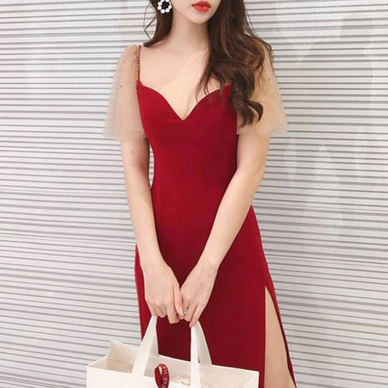 Женское вечернее платье INDRESSME Клубное облегающее до колена на тонких бретельках