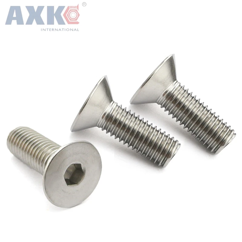 AXK 100 шт./лот M6 x 45 мм DIN7991 sus304 inox Шестигранная плоской потайной головкой винт для