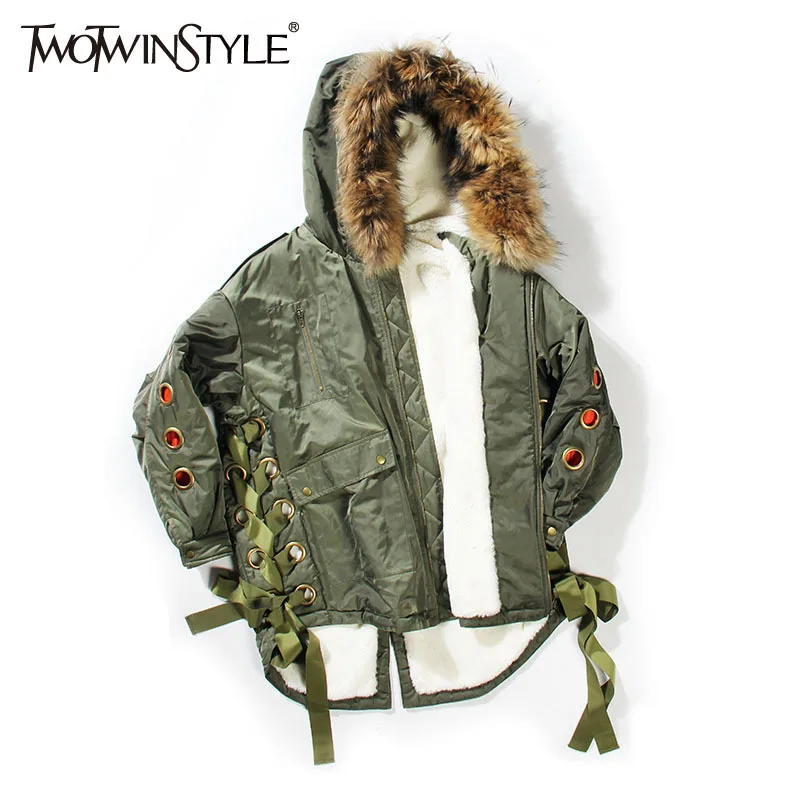 Женская Асимметричная куртка TWOTWINSTYLE повседневная из искусственного меха с