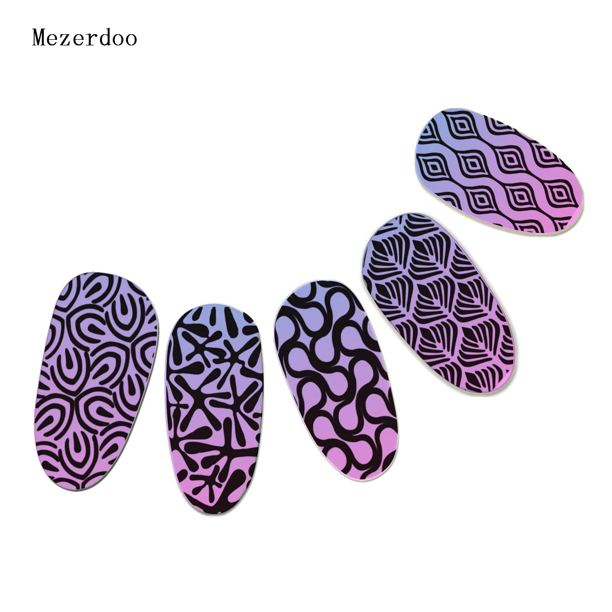 Mezerdoo Geometry Rectangle Stamping Template Geometric Pattern Manicure Leaves Flower Design Nail Art Stamp Image Plate B6 | Красота и