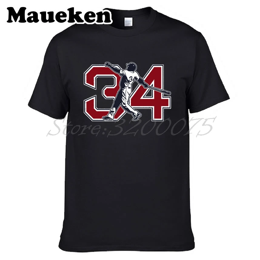 Мужская футболка Big Papi 34 David Ortiz Boston одежда для красных фанатов Sox подарок с круглым