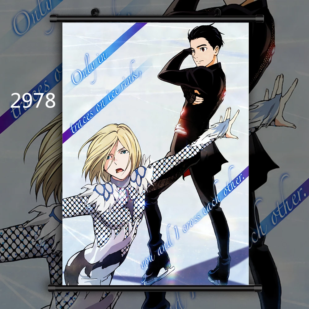 2978 Yuri On Ice Group Аниме Манга настенный плакат свиток D - Цвет: 2978