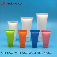 100pcs 10ml 30ml 50ml white pink blue plastic tube bottles shampoo cream sample cosmetic containers travel tubete free shipping