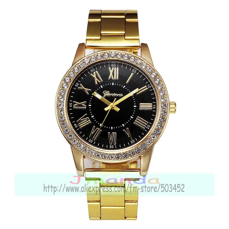 100 шт./лот модные Женевские часы из нержавеющей стали в римском стиле с