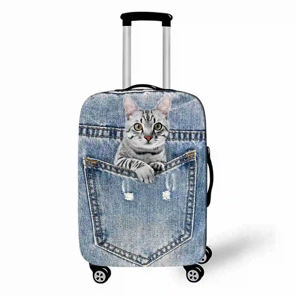 1 Kawaii 3D Pet Cat багажный чехол защитный чехол водонепроницаемый плотный эластичный чемодан чехол Apply18-32 Inche XL аксессуары для путешествий - Color: 1